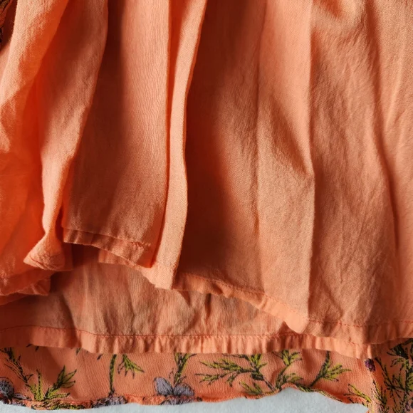 Free People Pink Floral Summer Mini Dress Ruffle Tie Cute Medium - Picture 10 of 16